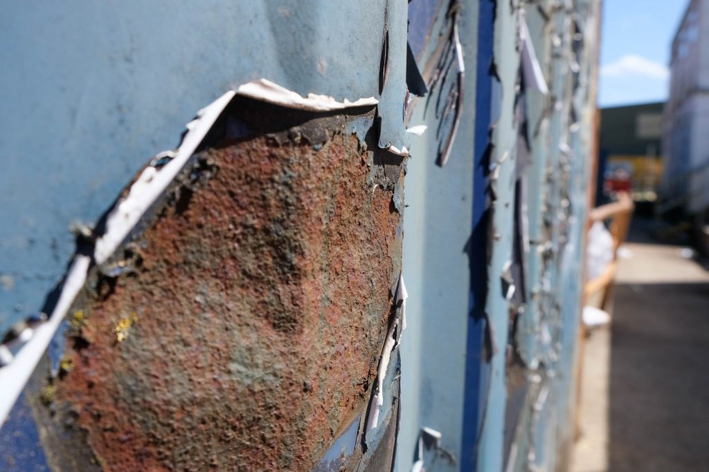 shipping container with rust