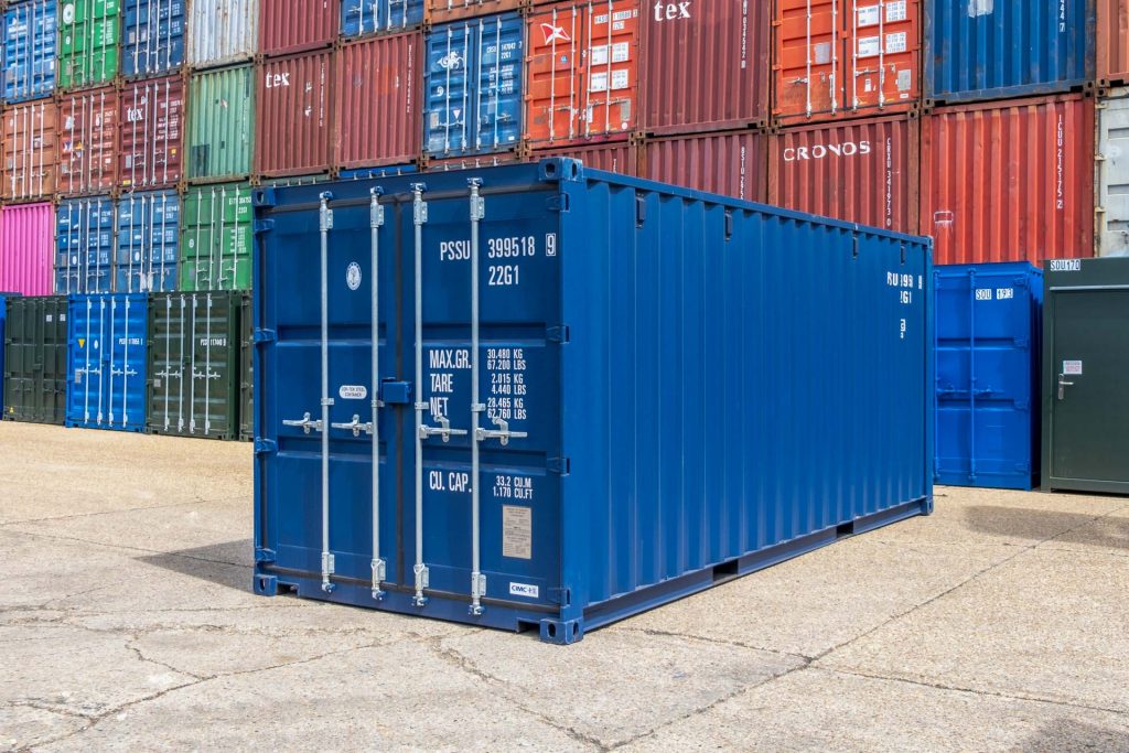 20ft One Trip Shipping Container in Cobalt Blue