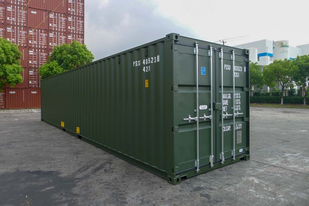 40ft New Build Shipping Container in Bottle Green